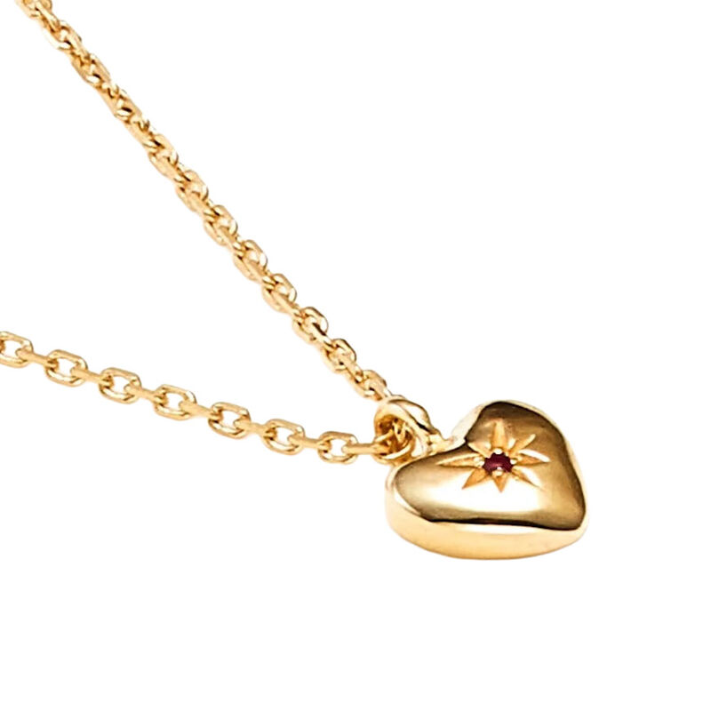 Silk & Steel Petite Puffed Heart Necklace image number 2